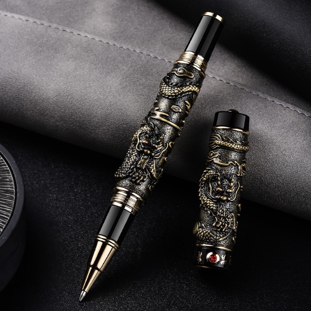 jinhao signature pen Orb pen Gel pen Dragon pen gift pen Double dragon play beads custom lettering