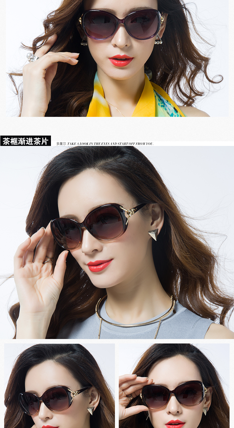 2018 new polarized sunglasses vòng mặt ladies sunglasses nữ mô hình ngôi sao thủy triều UV kính khuôn mặt lớn thanh lịch