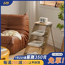 less living Nordic home ladder frame folding indoor multifunction shelving mesh red three-step herringbone ladder