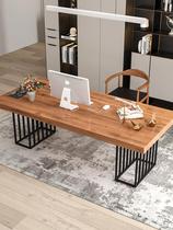 American iron retro solid wood desk home dining table computer table and chair simple modern desk writing desk