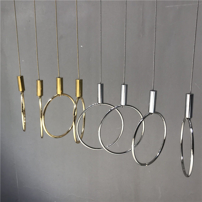 Clothing store hook gold silver large circle steel wire hanging ring hanging clothes hanging hanging shop chain display stand
