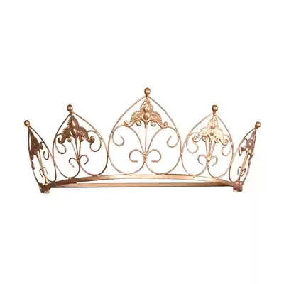 Wrought iron bed curtain rack Curtain rack Crown princess bed head bracket mosquito net rack Single and double track fabric display rack European style