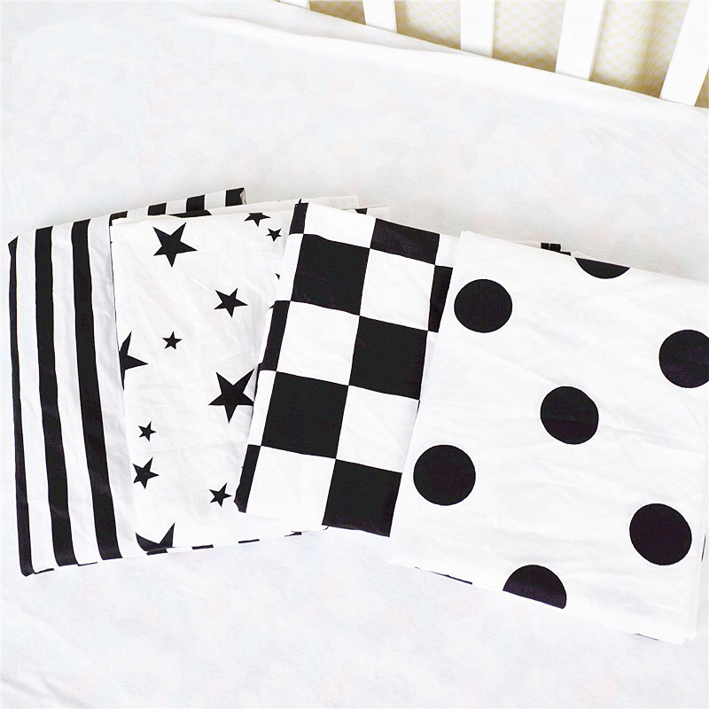 Black & White Brief Eu Crib Single Bed Gaspure Cotton Infant Bed Hood Children Full Cotton Mattress Cover Baby Bed Customised
