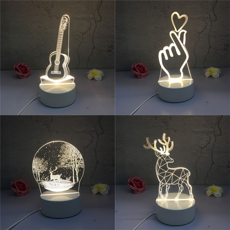 3D night light creative small table lamp bedroom dormitory company event gift graduation gift annual meeting New Year's Day and New Year