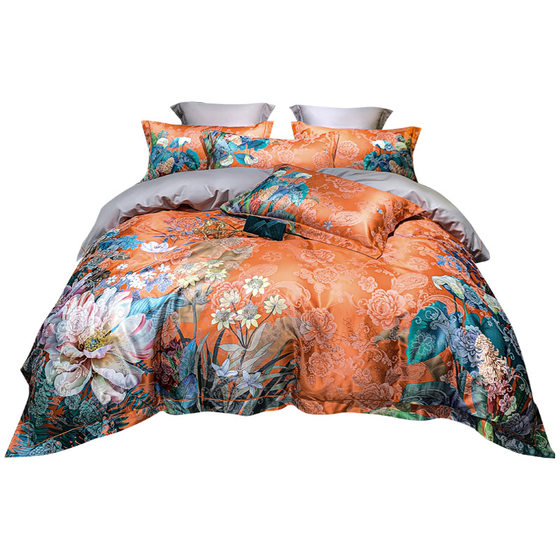 欧式加厚提花磨毛四件套贡缎结婚四件套全纯棉床上用品1.8m床双人