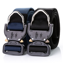 Tactical belt male alloy belt with leisure inner belt outdoor sports canvas nylon automatic buckle belt