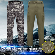 Allied shark skin soft shell assault pants warm fleece pants outdoor military fan pants mountaineering pants