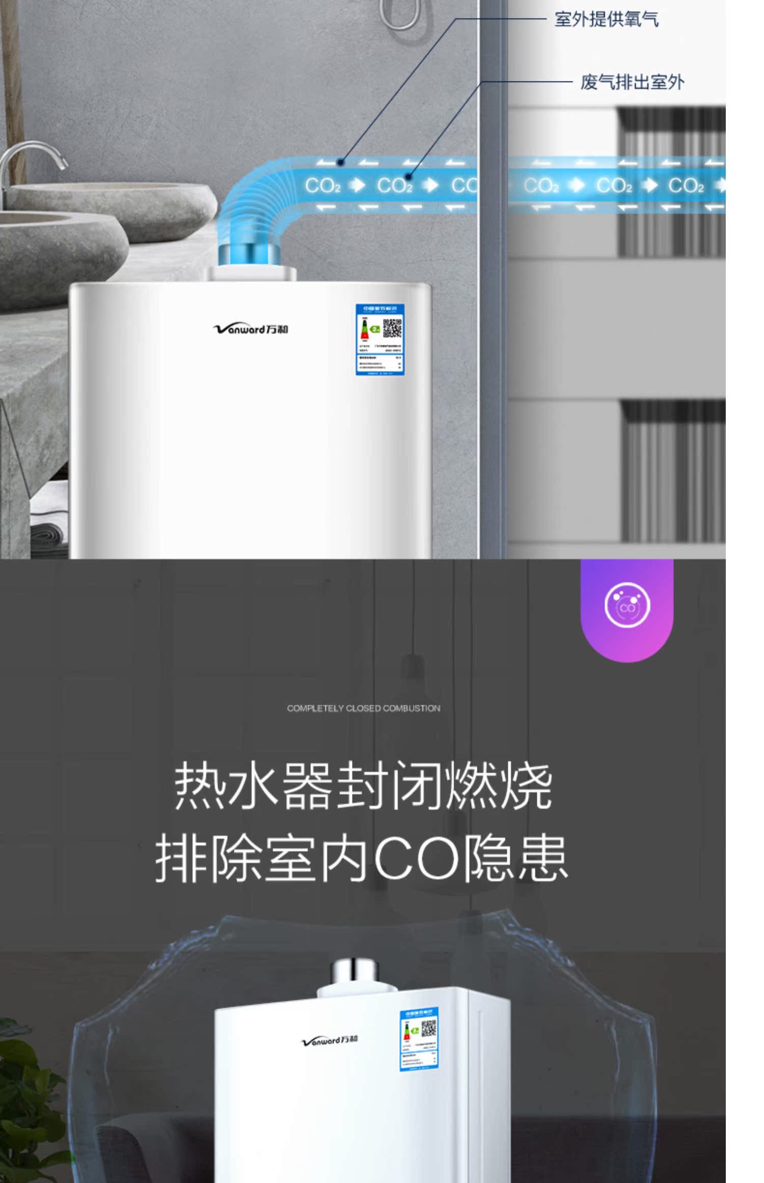 máy nước nóng năng lượng mặt trời điện máy xanh Bình đun nước cân bằng Vanward / 万 10 JSG24-310W12 lít khí hóa lỏng tự nhiên bình nóng lạnh ariston 30l rs