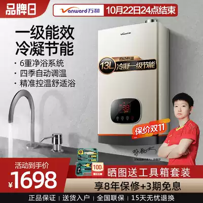 Wanhe 645W13 condensation energy saving intelligent constant temperature gas gas gas water heater electric household constant temperature strong discharge 13 liters