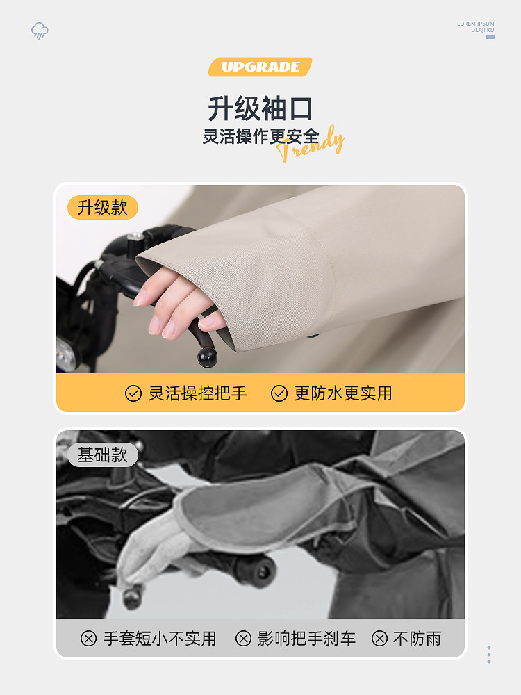 Electric Scooter Raincoat for Women, Long Full-Body Rainproof Poncho for Adults, Suitable for Wearing Outside, with Separate Rider and Vehicle Design, Specifically for Riding