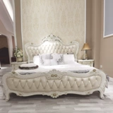 Вся -садная деревянная кровать -кровать роскошная жемчужная белая двуспальная кровать французская кровать