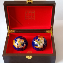 55MM cloisonne Baoding iron ball fitness ball middle-aged and elderly health ball turn massage palm ball hollow ring ball