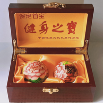 45MM painted peony Baoding iron ball middle-aged and elderly sports fitness ball health handball holding massage palm ring tone