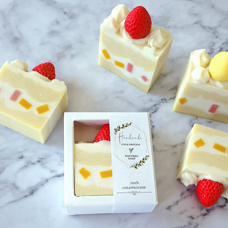 Handmade Soap Delivery Strawberry Companion Gift Custom Soap Gift Birthday Cake Essential Oil Soap Soap Ordering Soap Sheet