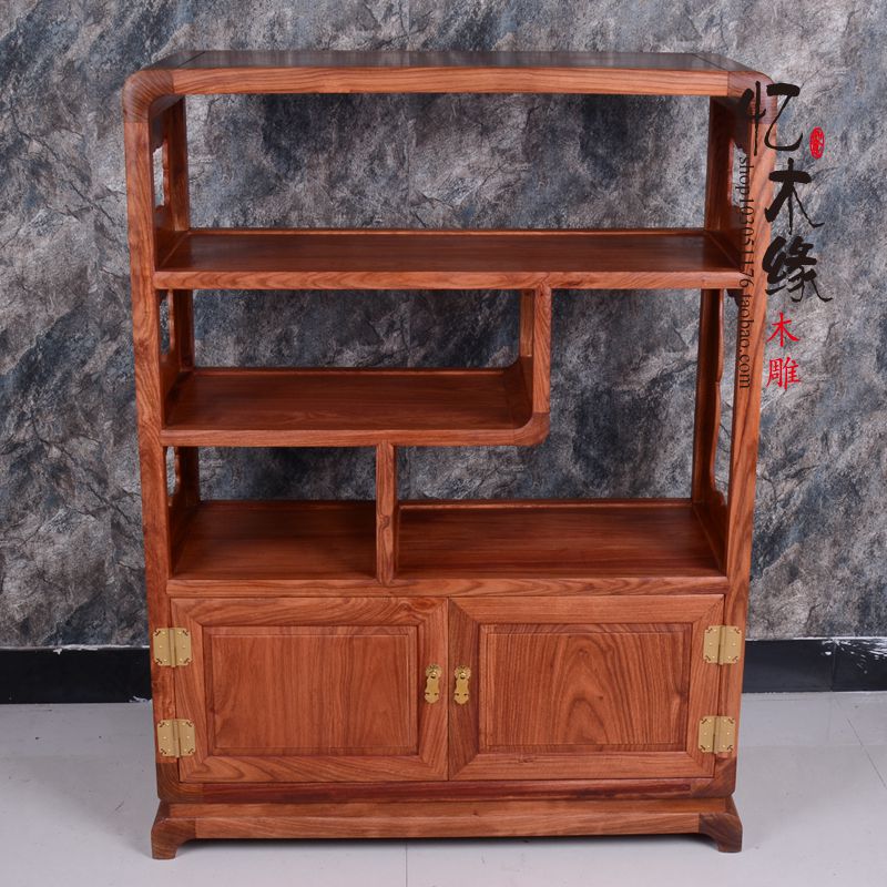 Mahogany furniture rosewood tea cabinet dining cabinet wine cabinet storage cabinet solid wood antique cabinet tea shelf 2 doors