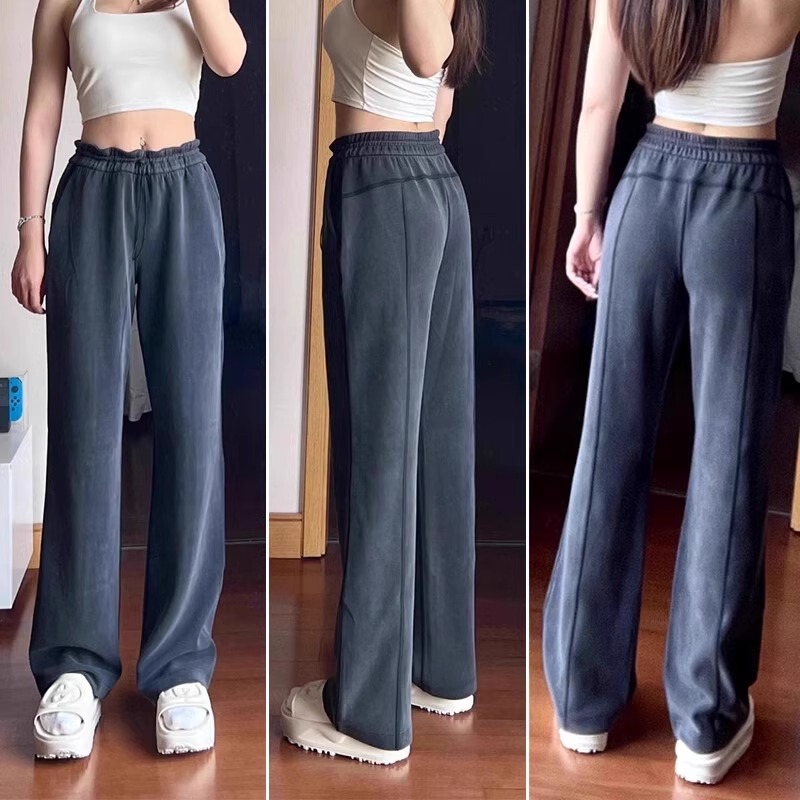 Luqi Lulu Yoga Wide-Leg Pants Spring Softstrme Pants Sports Casual Long Pants Women's Loose Straight-Leg Pants That Make Legs Look Longer