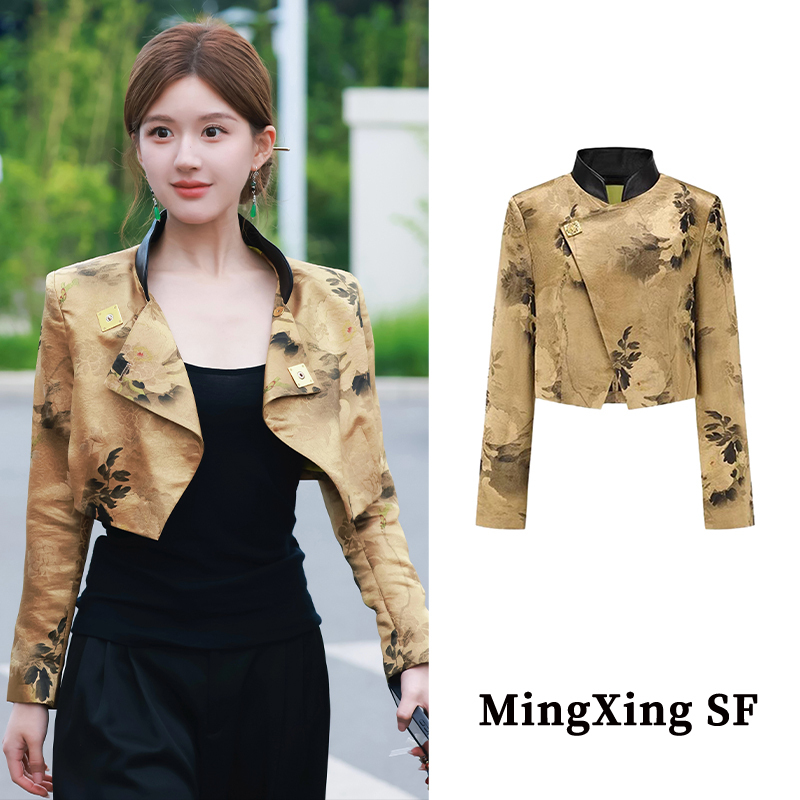Zhao Lusi Celebrity-Style Blazer with an Elegant and Sophisticated Feel, New Chinese-Style Short Jacket