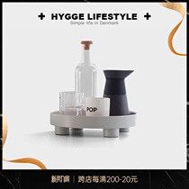 HYGGE Nordic round Danish tray snacks aromatherapy cosmetics storage key entrance wood plastic ins wind