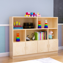 Environmental protection simple solid wood bookshelf Primary School kindergarten floor bookcase custom pine wood short bookcase