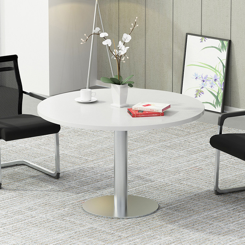 Creative Furniture Negotiation Table Reception Small Dining Table And Chairs Combined Round Modern Minima Round Club Table Black White 009