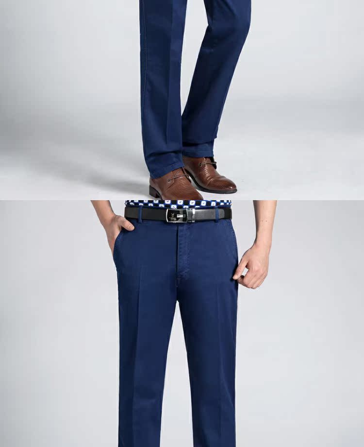 Mùa xuân và mùa thu nam trung niên quần jeans ống rộng quần dài cha giản dị quần thun cao eo rộng phần chân mỏng áo nam đẹp