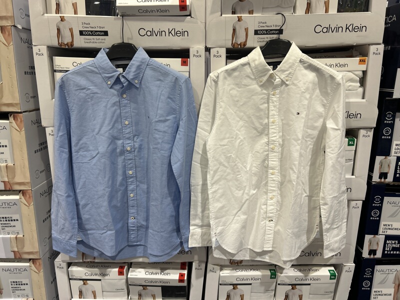 Costco Sells Tommy Hilfiger Men's Long-Sleeve Shirts, Cotton, Solid Color, Business Casual
