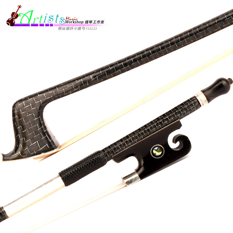 New professional grade insert silver wire carbon fiber violin bow 4 4 black horn Inform tail bank Mongolian horse tail light fast
