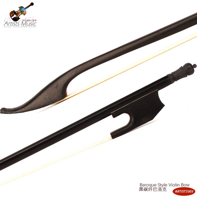 New Specialty High-end Black Carbon Fiber Baroque Violinist Bow Pole 44 Qin Bow U Wood Tail Bank Light Tuccen Little Tiebow 