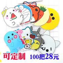 Advertising fan custom promotional plastic cartoon fan production to push the small fan custom-made large group fan plastic fan printed LOGO