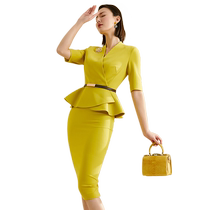 Neck sleeves add fragrance 2023 spring and summer new fashion temperament ruffle business professional wear womens suit suit cover