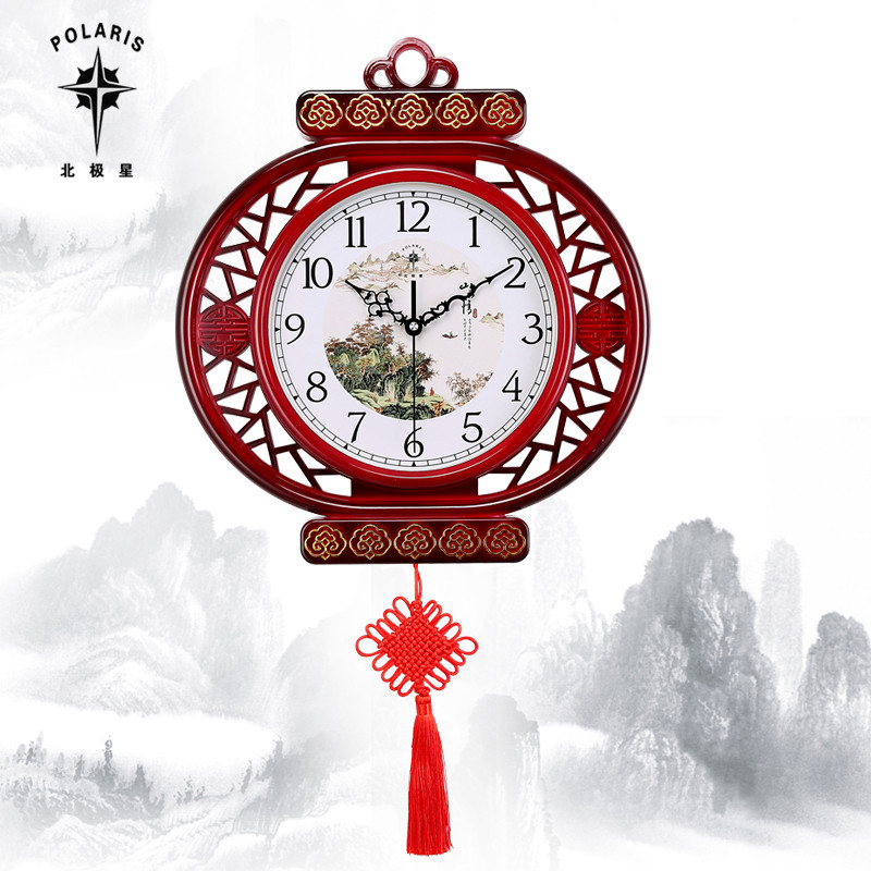 Arctic Stars New Chinese Living Room Mute Lantern Watch Classical Creative Clock Personality Home Hanging Wall Quartz Clock Watch