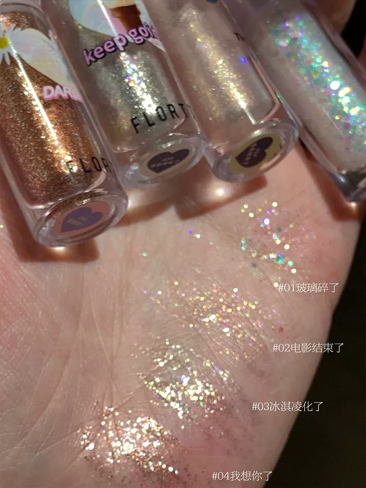ФЛОРТТЕ Цветочная линия тени для глаз Sencest Crystal Light Crystal Light Pearl Glores Highlights Lielia Fallslia Drop