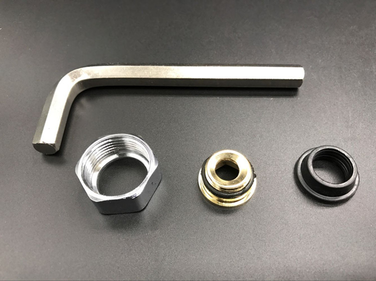 Bathroom joint valve bathing screw cap hexagonal mixed water triple shower hot and cold live inverted screw shower bend corner fitting tap