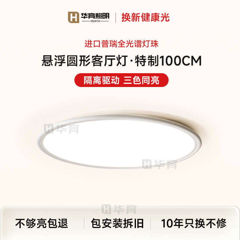 Isolated Drive Living Room Main Light, Full Spectrum 100cm Round Ceiling Light, Bedroom Children's Room Eye Protection Lamp