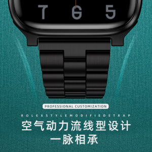 applewatch手表带绿水鬼同款iwatch6/5/4/3/2/1代6se苹果手表表带精钢商务男金属表带非原装正品替换带