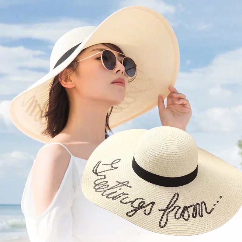 Bohemian straw hat woman summer little fresh hat sunhat out of the sea sunscreen beach hat beach big along the cap