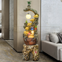 Chinese style flowing fountain circulating water interior decoration Zhaocaiju mountain gourd landscape living room floor decoration next to the sofa