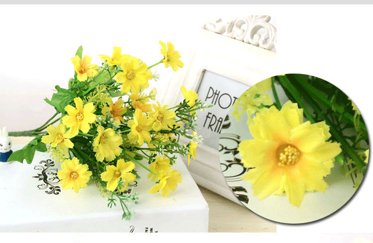 Daisy nhỏ Hoa nhân tạo Nhảy Hoa lan Daisy Phòng khách Hoa nhỏ Hoa đơn Hoa trang trí Hoa nhiều màu Hoa cúc dại - Hoa nhân tạo / Cây / Trái cây hoa anh đào giả