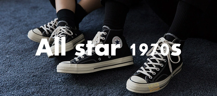 [chạy buổi sáng] Converse 1970S Converse Samsung tiêu chuẩn đen trắng cao để giúp giày vải thấp T #