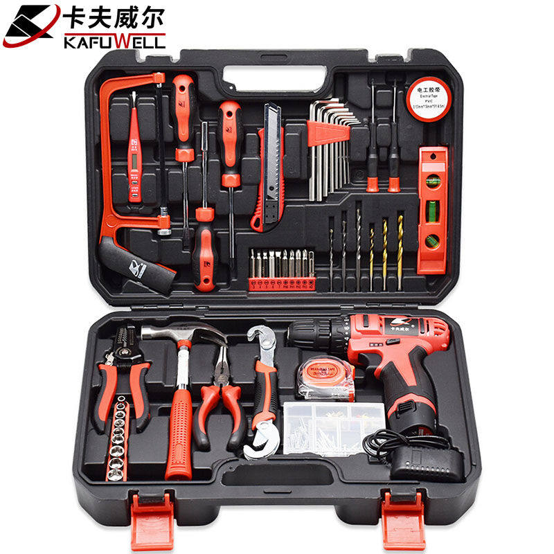 Kavwell 109 pieces home electric drill kit Suits Charging Electric Drill Electric Screw Driver Tool Kit 