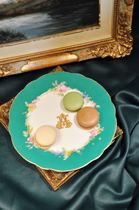 Old Paris hand painted green plate