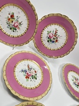 Hand-painted pink plate from old Paris one diameter 23