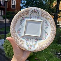 pink hand painted plate