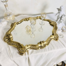 Deposit in stock full price 980 gilt wooden palace mirror tray 38 x 28 5
