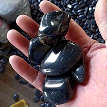 Black cobblestone courtyard polished fine black rain flower stone natural original stone stone garden paving pool big warm stone