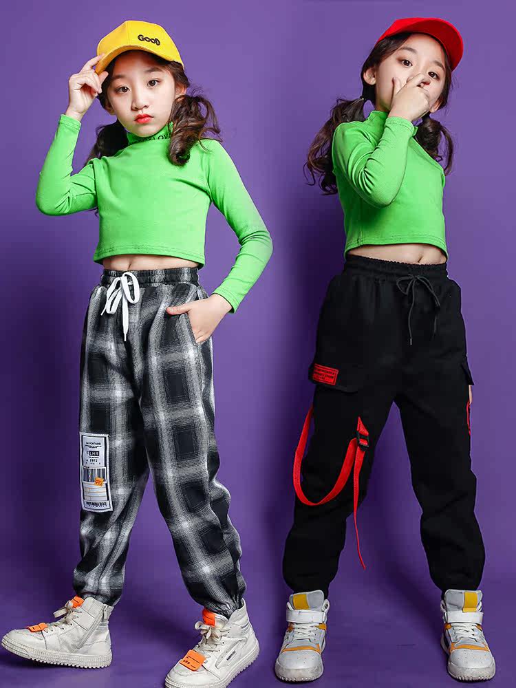 Children Jazz Dance Plays Out Girl Dew Navel Hiphop Hip Hop Performance Clothes Tide Boy Street Dance Walk Show Suit