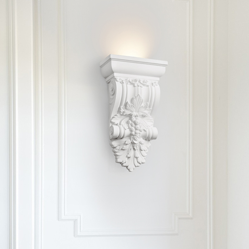 European-Style Plaster Cornice Beam Support Balcony Doorway Decorative Carved Column Support Smooth Arch-Shaped Door Frame Elephant Nose Imitation Roman Column Head