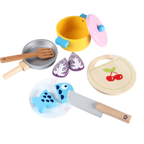 Wooden simulation pot combination House toys cooking kitchen life kindergarten childrens early education educational toys