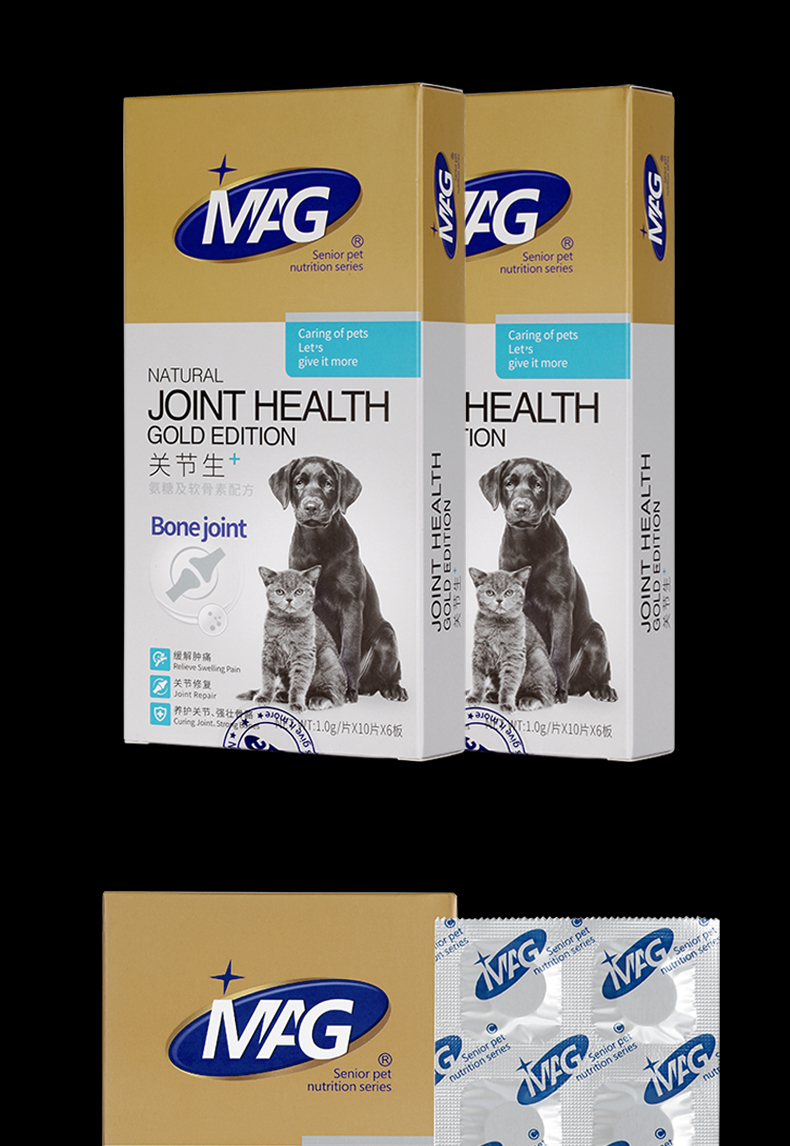 Anh MAG chung sinh phiên bản vàng vật nuôi xương chó chó canxi viên canxi Sukang gấp tai mèo chondroitin - Cat / Dog Health bổ sung sữa cho chó phốc sóc