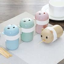 Creative plastic toothpick bottle toothbox cute cartoon portable toothpick bucket simple household living room coffee table toothpick box